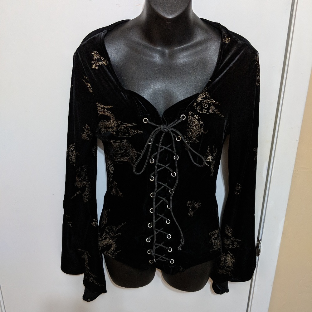Bell sleeve gothic corset top